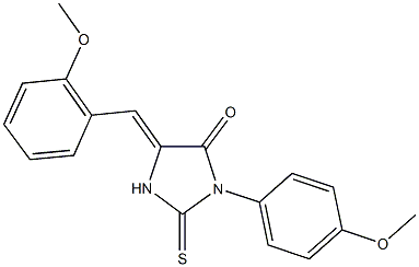 5-(2-methoxybenzylidene)-3-(4-methoxyphenyl)-2-thioxo-4-imidazolidinone 结构式