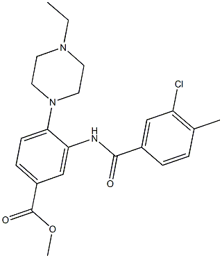 methyl 3-[(3-chloro-4-methylbenzoyl)amino]-4-(4-ethyl-1-piperazinyl)benzoate 结构式