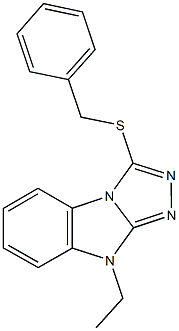 3-(benzylsulfanyl)-9-ethyl-9H-[1,2,4]triazolo[4,3-a]benzimidazole 结构式