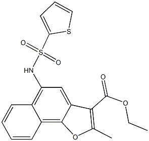 ethyl 2-methyl-5-[(2-thienylsulfonyl)amino]naphtho[1,2-b]furan-3-carboxylate 结构式