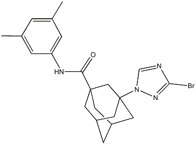 3-(3-bromo-1H-1,2,4-triazol-1-yl)-N-(3,5-dimethylphenyl)-1-adamantanecarboxamide 结构式