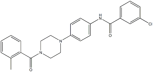 3-chloro-N-{4-[4-(2-methylbenzoyl)-1-piperazinyl]phenyl}benzamide 结构式