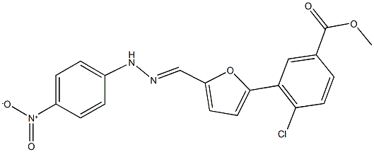 methyl 4-chloro-3-[5-(2-{4-nitrophenyl}carbohydrazonoyl)-2-furyl]benzoate 结构式