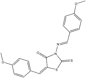 5-(4-methoxybenzylidene)-3-[(4-methoxybenzylidene)amino]-2-thioxo-1,3-thiazolidin-4-one 结构式