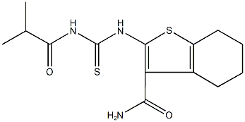 2-{[(isobutyrylamino)carbothioyl]amino}-4,5,6,7-tetrahydro-1-benzothiophene-3-carboxamide 结构式