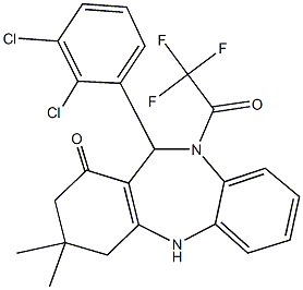 11-(2,3-dichlorophenyl)-3,3-dimethyl-10-(trifluoroacetyl)-2,3,4,5,10,11-hexahydro-1H-dibenzo[b,e][1,4]diazepin-1-one 结构式