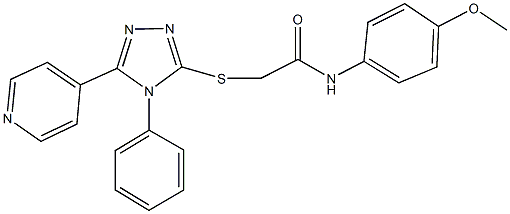 N-(4-methoxyphenyl)-2-{[4-phenyl-5-(4-pyridinyl)-4H-1,2,4-triazol-3-yl]sulfanyl}acetamide 结构式