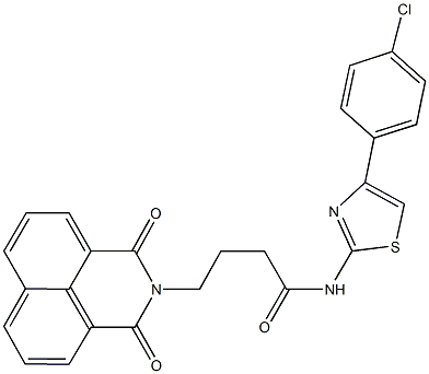 N-[4-(4-chlorophenyl)-1,3-thiazol-2-yl]-4-(1,3-dioxo-1H-benzo[de]isoquinolin-2(3H)-yl)butanamide 结构式