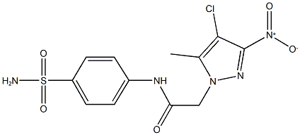 N-[4-(aminosulfonyl)phenyl]-2-{4-chloro-3-nitro-5-methyl-1H-pyrazol-1-yl}acetamide 结构式