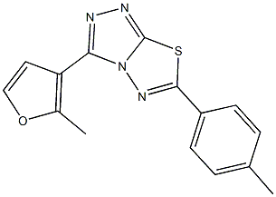 3-(2-methyl-3-furyl)-6-(4-methylphenyl)[1,2,4]triazolo[3,4-b][1,3,4]thiadiazole 结构式