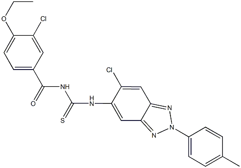 N-(3-chloro-4-ethoxybenzoyl)-N'-[6-chloro-2-(4-methylphenyl)-2H-1,2,3-benzotriazol-5-yl]thiourea 结构式