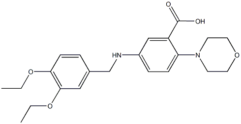 5-[(3,4-diethoxybenzyl)amino]-2-(4-morpholinyl)benzoic acid 结构式