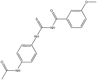 N-[4-({[(3-methoxybenzoyl)amino]carbothioyl}amino)phenyl]acetamide 结构式