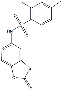 2,4-dimethyl-N-(2-oxo-1,3-benzoxathiol-5-yl)benzenesulfonamide 结构式