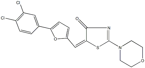 5-{[5-(3,4-dichlorophenyl)-2-furyl]methylene}-2-(4-morpholinyl)-1,3-thiazol-4(5H)-one 结构式