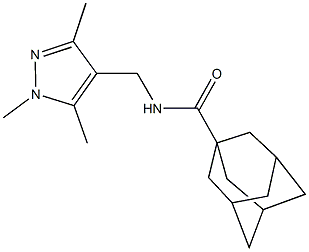 N-[(1,3,5-trimethyl-1H-pyrazol-4-yl)methyl]-1-adamantanecarboxamide 结构式