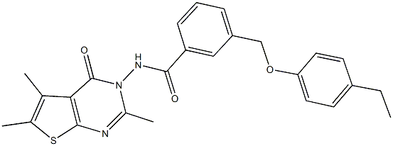 3-[(4-ethylphenoxy)methyl]-N-(2,5,6-trimethyl-4-oxothieno[2,3-d]pyrimidin-3(4H)-yl)benzamide 结构式