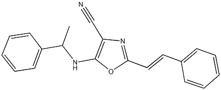 5-[(1-phenylethyl)amino]-2-(2-phenylvinyl)-1,3-oxazole-4-carbonitrile 结构式