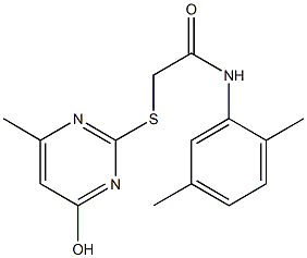 N-(2,5-dimethylphenyl)-2-[(4-hydroxy-6-methylpyrimidin-2-yl)sulfanyl]acetamide 结构式