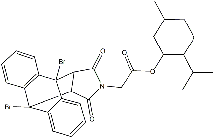 2-isopropyl-5-methylcyclohexyl (1,8-dibromo-16,18-dioxo-17-azapentacyclo[6.6.5.0~2,7~.0~9,14~.0~15,19~]nonadeca-2,4,6,9,11,13-hexaen-17-yl)acetate 结构式