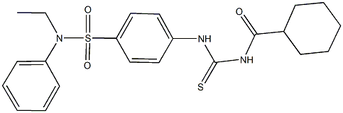 4-({[(cyclohexylcarbonyl)amino]carbothioyl}amino)-N-ethyl-N-phenylbenzenesulfonamide 结构式
