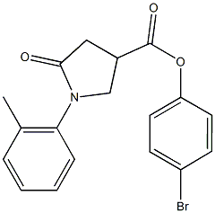 4-bromophenyl 1-(2-methylphenyl)-5-oxo-3-pyrrolidinecarboxylate 结构式