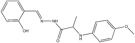 N'-(2-hydroxybenzylidene)-2-(4-methoxyanilino)propanohydrazide 结构式