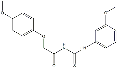 N-[(4-methoxyphenoxy)acetyl]-N'-(3-methoxyphenyl)thiourea 结构式