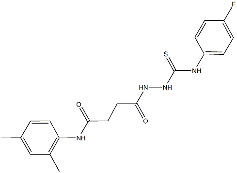 N-(2,4-dimethylphenyl)-4-{2-[(4-fluoroanilino)carbothioyl]hydrazino}-4-oxobutanamide 结构式