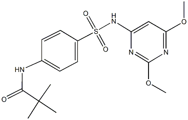 N-(4-{[(2,6-dimethoxy-4-pyrimidinyl)amino]sulfonyl}phenyl)-2,2-dimethylpropanamide 结构式
