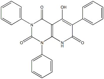 5-hydroxy-1,3,6-triphenylpyrido[2,3-d]pyrimidine-2,4,7(1H,3H,8H)-trione 结构式