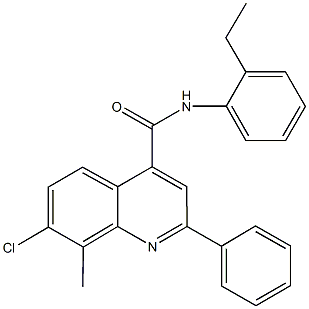 7-chloro-N-(2-ethylphenyl)-8-methyl-2-phenyl-4-quinolinecarboxamide 结构式