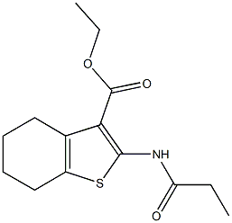 ethyl 2-(propionylamino)-4,5,6,7-tetrahydro-1-benzothiophene-3-carboxylate 结构式