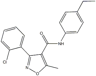 3-(2-chlorophenyl)-N-(4-ethylphenyl)-5-methyl-4-isoxazolecarboxamide 结构式