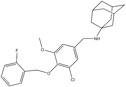 N-(1-adamantyl)-N-{3-chloro-4-[(2-fluorobenzyl)oxy]-5-methoxybenzyl}amine 结构式