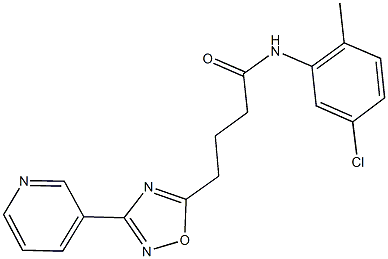 N-(5-chloro-2-methylphenyl)-4-[3-(3-pyridinyl)-1,2,4-oxadiazol-5-yl]butanamide 结构式