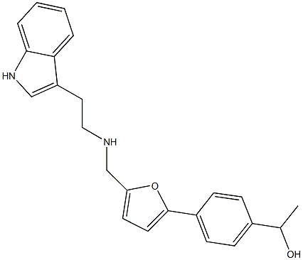 1-{4-[5-({[2-(1H-indol-3-yl)ethyl]amino}methyl)-2-furyl]phenyl}ethanol 结构式