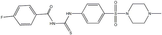 N-(4-fluorobenzoyl)-N'-{4-[(4-methyl-1-piperazinyl)sulfonyl]phenyl}thiourea 结构式