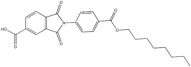 2-{4-[(octyloxy)carbonyl]phenyl}-1,3-dioxo-5-isoindolinecarboxylic acid 结构式
