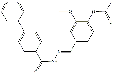 4-[2-([1,1'-biphenyl]-4-ylcarbonyl)carbohydrazonoyl]-2-methoxyphenyl acetate 结构式