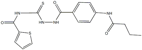 N-({2-[4-(butyrylamino)benzoyl]hydrazino}carbothioyl)thiophene-2-carboxamide 结构式