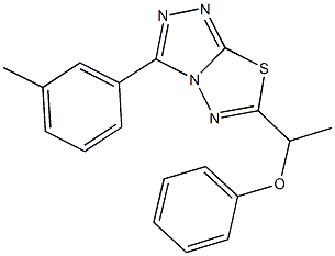 1-[3-(3-methylphenyl)[1,2,4]triazolo[3,4-b][1,3,4]thiadiazol-6-yl]ethyl phenyl ether 结构式