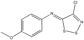 N-(4-chloro-5H-1,2,3-dithiazol-5-ylidene)-N-(4-methoxyphenyl)amine 结构式