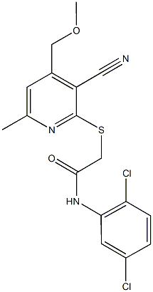 2-{[3-cyano-4-(methoxymethyl)-6-methyl-2-pyridinyl]thio}-N-(2,5-dichlorophenyl)acetamide 结构式