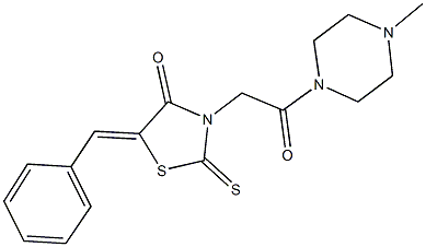5-benzylidene-3-[2-(4-methyl-1-piperazinyl)-2-oxoethyl]-2-thioxo-1,3-thiazolidin-4-one 结构式