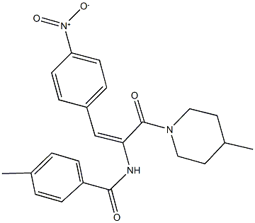 N-{2-{4-nitrophenyl}-1-[(4-methyl-1-piperidinyl)carbonyl]vinyl}-4-methylbenzamide 结构式