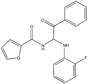 N-[1-(2-fluoroanilino)-2-oxo-2-phenylethyl]-2-furamide 结构式