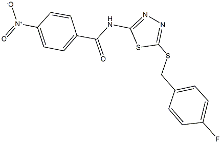 N-{5-[(4-fluorobenzyl)sulfanyl]-1,3,4-thiadiazol-2-yl}-4-nitrobenzamide 结构式