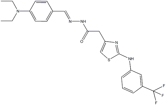 N'-[4-(diethylamino)benzylidene]-2-{2-[3-(trifluoromethyl)anilino]-1,3-thiazol-4-yl}acetohydrazide 结构式