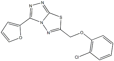 6-[(2-chlorophenoxy)methyl]-3-(2-furyl)[1,2,4]triazolo[3,4-b][1,3,4]thiadiazole 结构式
